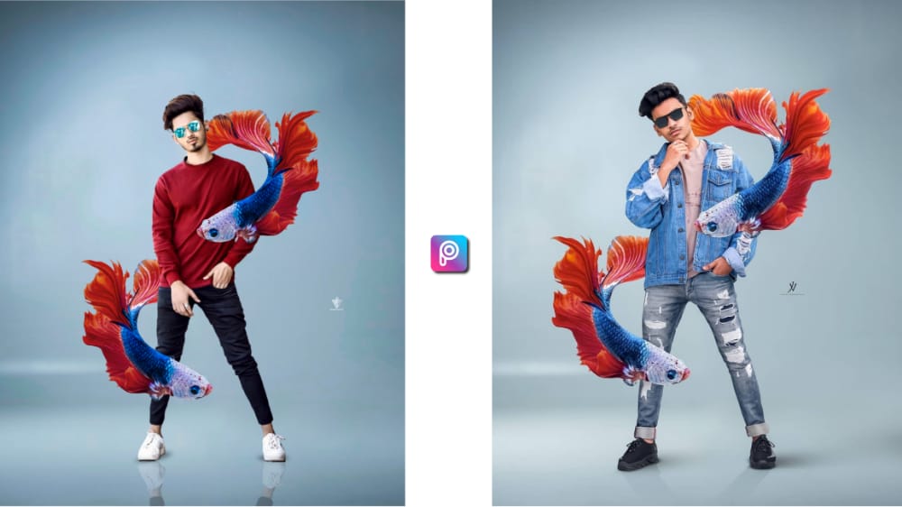 Picsart Fish Flying Photo Editing